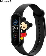 HappyLife Animals Bracelet for Xiaomi Mi Band 2/3/4/5/6 Color: Black Bracelet + Mouse 2, P - Watch Strap
