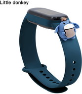 HappyLife Animals Bracelet for Xiaomi Mi Band 2/3/4/5/6 Color: Dark Blue + Donkey, For Over - Watch Strap