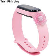 HappyLife Animals bracelet for Xiaomi Mi Band 2/3/4/5/6 Color: Pink + Daisy transparent - Watch Strap