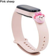 HappyLife Animals bracelet for Xiaomi Mi Band 2/3/4/5/6 Color variant: sand pink + Monkey with ma - Watch Strap