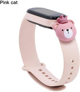HappyLife Animals bracelet for Xiaomi Mi Band 2/3/4/5/6 Color variant: sand pink + teddy bear with - Watch Strap