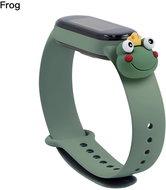 HappyLife Animals bracelet for Xiaomi Mi Band 2/3/4/5/6 Color variant: khaki green + frog with cor - Watch Strap