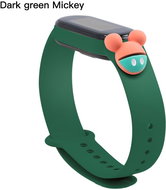 HappyLife Animals bracelet for Xiaomi Mi Band 2/3/4/5/6 Color: Dark green + Mickey symbol - Watch Strap