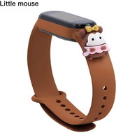 HappyLife Animals bracelet for Xiaomi Mi Band 2/3/4/5/6 Color: Brown + hamster in dress, P - Watch Strap