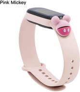 HappyLife Animals bracelet for Xiaomi Mi Band 2/3/4/5/6 Color variant: sand pink + Mickey sym - Watch Strap