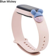 HappyLife Animals bracelet for Xiaomi Mi Band 2/3/4/5/6 Color variant: sand pink + Mickey sym - Watch Strap