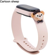 HappyLife Animals bracelet for Xiaomi Mi Band 2/3/4/5/6 Color: Sand pink bracelet + M - Watch Strap