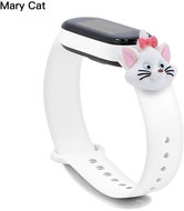 HappyLife Pets Bracelet for Xiaomi Mi Band 2/3/4/5/6 Color: White Bracelet + Cat, Pro - Watch Strap