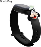 HappyLife Pets Bracelet for Xiaomi Mi Band 2/3/4/5/6 Color: Black + Goofy head, For P - Watch Strap