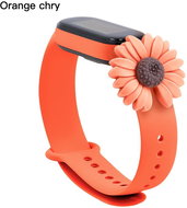 HappyLife Animals bracelet for Xiaomi Mi Band 2/3/4/5/6 Color variant: orange + large daisy - Watch Strap