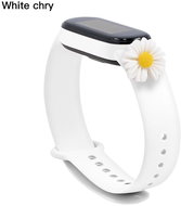 HappyLife Animals bracelet for Xiaomi Mi Band 2/3/4/5/6 Color: White + Daisy small white - Watch Strap