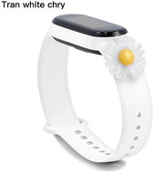 HappyLife Animals bracelet for Xiaomi Mi Band 2/3/4/5/6 Color: White + Daisy transparent - Watch Strap