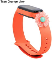 HappyLife Animals bracelet for Xiaomi Mi Band 2/3/4/5/6 Color: Orange + Daisy transparent - Watch Strap