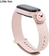 HappyLife Animals Bracelet for Xiaomi Mi Band 2/3/4/5/6 Color: Sand Pink + Lion, Pro - Watch Strap
