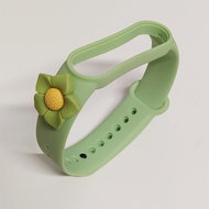 HappyLife Animals Bracelet for Xiaomi Mi Band 2/3/4/5/6 Color: Light Green + Flower, P - Watch Strap