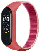 HappyLife SportNylon replacement strap for Mi band 3/4/5/6 Color: Red-Pink MIBANDCZX - Watch Strap