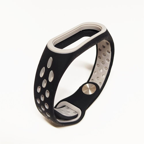 Soft perforated for 3 / 4 Colour: Black-Grey MIBANDCZX01548 - Watch Strap - Main image