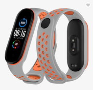 HappyLife Perforated sports bracelet for Mi band 5/6 Color: Grey-Orange MIBANDCZX0157 - Watch Strap