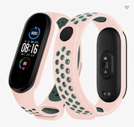 HappyLife Perforated sports bracelet for Mi band 5/6 Color: Beige-Green MIBANDCZX0156 - Watch Strap