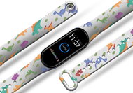 Mi-band.cz Dinosaurs replacement bracelet for Mi band 3/4/5/6 Color: White, For Device: Xia - Watch Strap