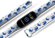 Mi-band.cz Blue Elephants replacement bracelet for Mi band 2/3/4/5/6 Color: White, For Device: - Watch Strap