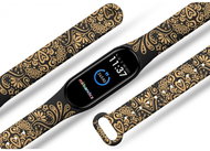 Mi-band.cz Gold ornament replacement bracelet for Mi band 2/3/4/5/6 Color: Black, For Accessories - Watch Strap