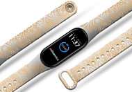 Mi-band.cz Gold ornament replacement bracelet for Mi band 2/3/4/5/6 Color: White, For Device - Watch Strap
