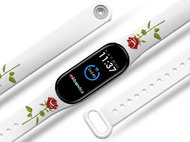 Red rose replacement bracelet for Mi band 2/3/4/5/6 Color variant: White, For Device: Xiaomi Mi - Watch Strap