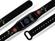 Red rose replacement bracelet for Mi band 2/3/4/5/6 Color: Black, For Device: Xiaomi Mi - Watch Strap