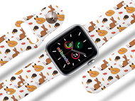 Mi-band.cz Autumn forest animals strap for Apple watch Color: White, Size: 42/44mm MIBANDCZX02962 - Watch Strap