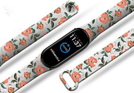 Mi-band.cz Red flower bracelet replacement bracelet for Mi band 3/4/5/6 Color variant: White, Pro - Watch Strap