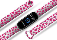 Mi-band.cz Pink hearts replacement bracelet for Mi band 3/4/5/6 Color: White, For Device: - Watch Strap