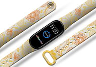 Mi-band.cz Orange flowers bracelet for Mi band 3/4/5/6 Color: Black, For Device: Xiaom - Watch Strap