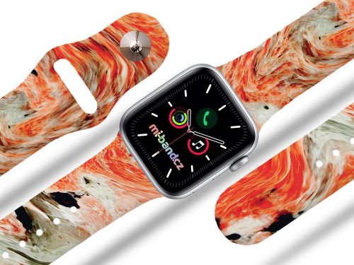 Mi-band.cz Fire marble strap for Apple watch Size: S, Size: 42/44mm, strap colour: white - Watch Strap - Main image