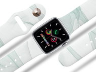 Mi-band.cz Green and white marble strap for Apple watch Size: S, Size: 42/44mm, strap colour: white - Watch Strap