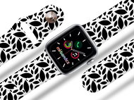 Mi-band.cz Black and white leaves strap for Apple watch Size: 38/40mm MIBANDCZX02951 - Watch Strap