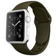 Solid colour silicone bracelet with double stud for Apple Watch 38/40 mm Color: Dark Green MIBA - Watch Strap