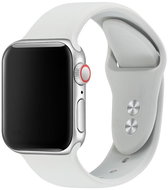 Solid colour silicone bracelet with double stud for Apple Watch 42/44 mm Color: light grey MIBAN - Watch Strap