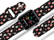 Mi-band.cz eggs and flowers strap for Apple watch Size: 38/40mm, band colour: black - Watch Strap