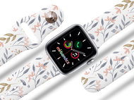 Mi-band.cz flowers strap for Apple watch Size: 42/44mm, strap colour: white - Watch Strap