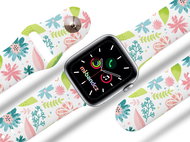 Mi-band.cz Flowers and twigs strap for Apple watch Size: 42/44mm, strap colour: white - Watch Strap