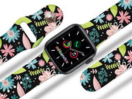 Mi-band.cz Flowers and twigs strap for Apple watch Size: 38/40mm, strap colour: black - Watch Strap