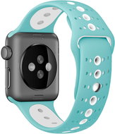 Perforated two-tone band with small holes for Apple Watch for 38/40mm and 42/44mm Color: green white - Watch Strap