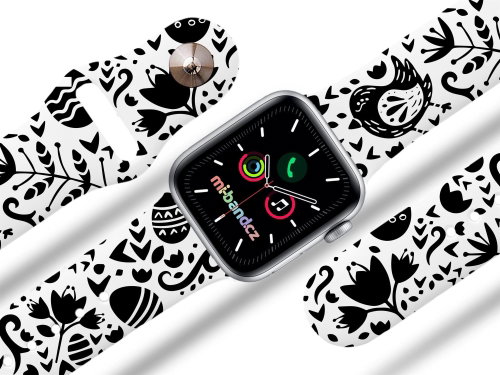 Mi-band.cz Black and White Chicken Strap for Apple watch Size: 38/40mm - Watch Strap - Main image