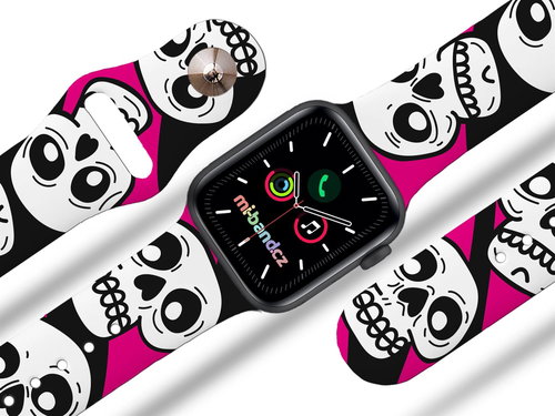 Mi-band.cz skull pink strap for Apple watch Size: 38/40mm - Watch Strap - Main image