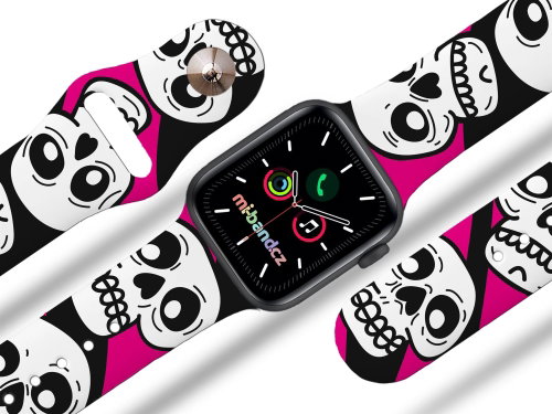 Mi-band.cz skull pink strap for Apple watch Size: 42/44mm - Watch Strap - Main image