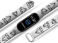 Mi-band.cz Diamonds replacement bracelet for Mi band 3/4/5/6 Color: White, For Device: Xiaom - Watch Strap