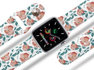 Mi-band.cz Red flowers strap for Apple watch Color: White, Size: 38/40mm MIBANDCZX02863 - Watch Strap
