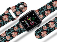 Mi-band.cz Red flowers strap for Apple watch Color: Black, Size: 38/40mm MIBANDCZX02862 - Watch Strap