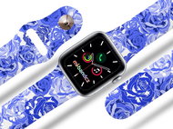Mi-band.cz Blue flowers strap for Apple watch Size: 42/44mm MIBANDCZX02914 - Watch Strap